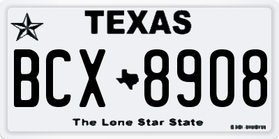 TX license plate BCX8908