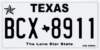 TX license plate BCX8911