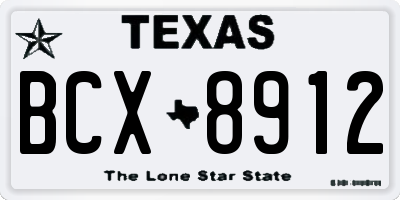 TX license plate BCX8912
