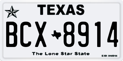 TX license plate BCX8914