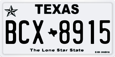 TX license plate BCX8915