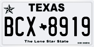 TX license plate BCX8919