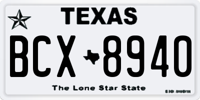 TX license plate BCX8940