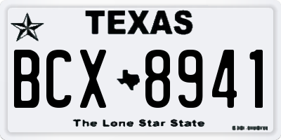TX license plate BCX8941