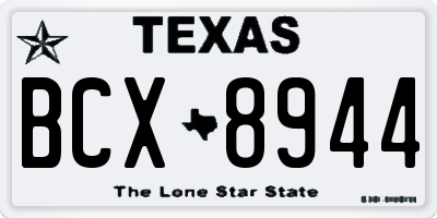 TX license plate BCX8944