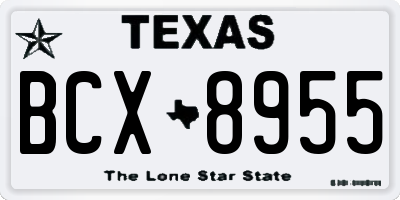 TX license plate BCX8955