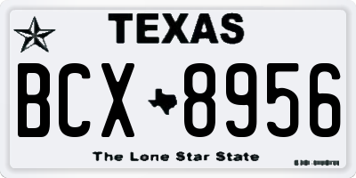 TX license plate BCX8956