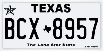 TX license plate BCX8957