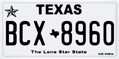 TX license plate BCX8960
