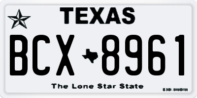 TX license plate BCX8961