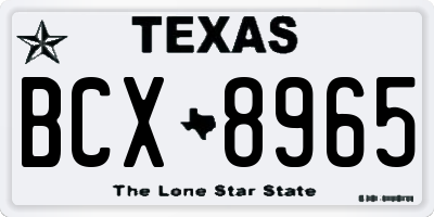 TX license plate BCX8965