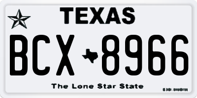 TX license plate BCX8966