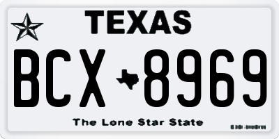 TX license plate BCX8969