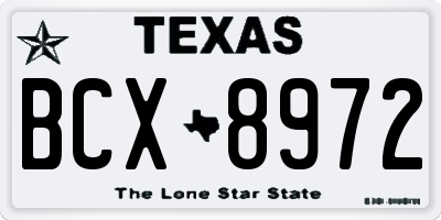 TX license plate BCX8972