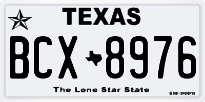 TX license plate BCX8976