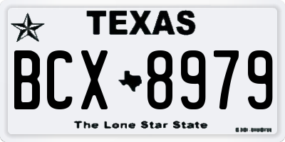 TX license plate BCX8979