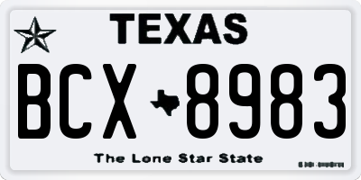 TX license plate BCX8983