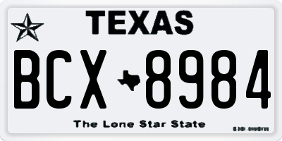 TX license plate BCX8984