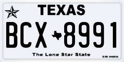TX license plate BCX8991