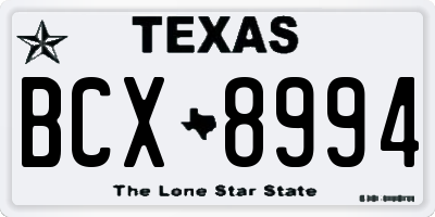 TX license plate BCX8994