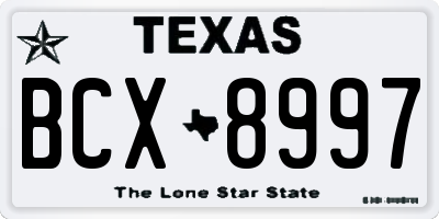 TX license plate BCX8997