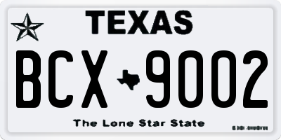 TX license plate BCX9002
