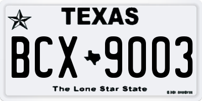 TX license plate BCX9003