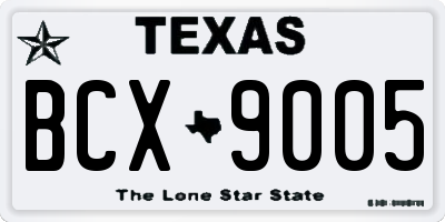 TX license plate BCX9005