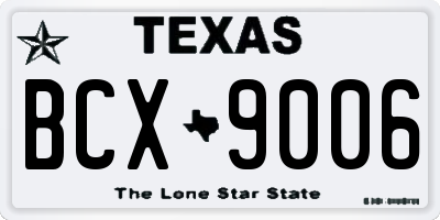 TX license plate BCX9006