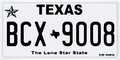 TX license plate BCX9008