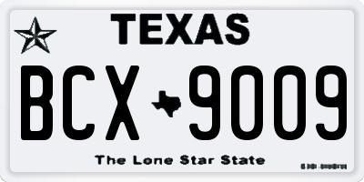 TX license plate BCX9009