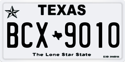 TX license plate BCX9010