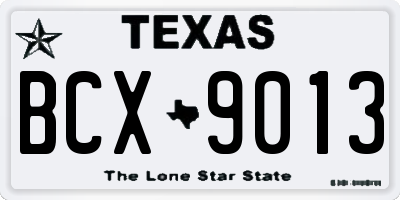 TX license plate BCX9013