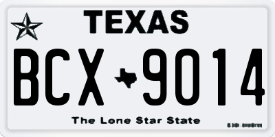 TX license plate BCX9014