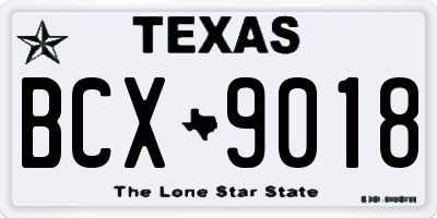 TX license plate BCX9018