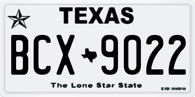 TX license plate BCX9022