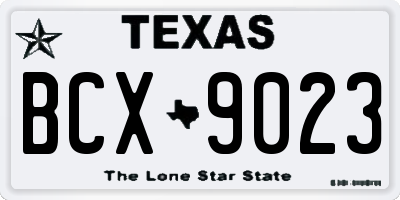 TX license plate BCX9023