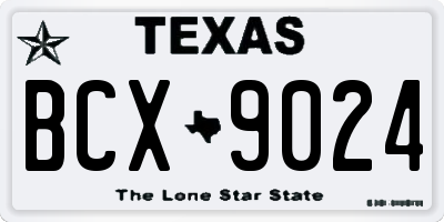 TX license plate BCX9024