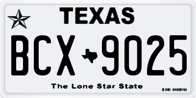 TX license plate BCX9025