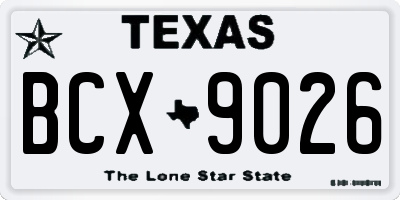 TX license plate BCX9026