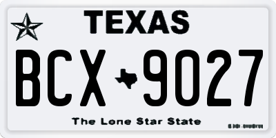 TX license plate BCX9027
