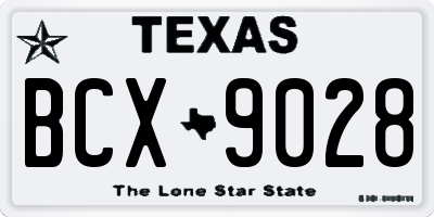 TX license plate BCX9028