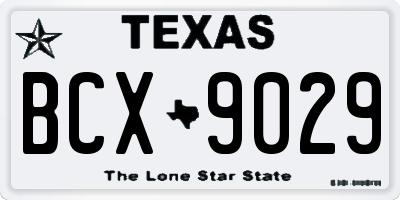 TX license plate BCX9029