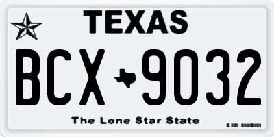 TX license plate BCX9032