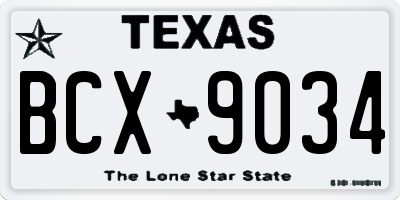 TX license plate BCX9034