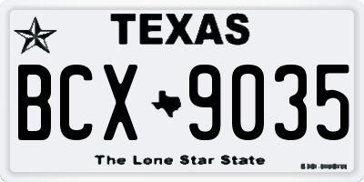 TX license plate BCX9035