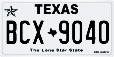 TX license plate BCX9040