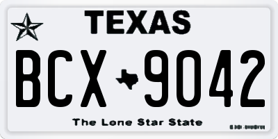 TX license plate BCX9042