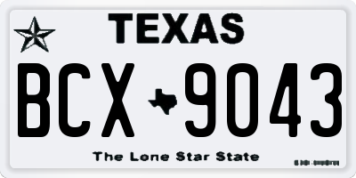 TX license plate BCX9043