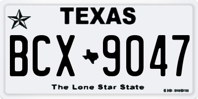 TX license plate BCX9047